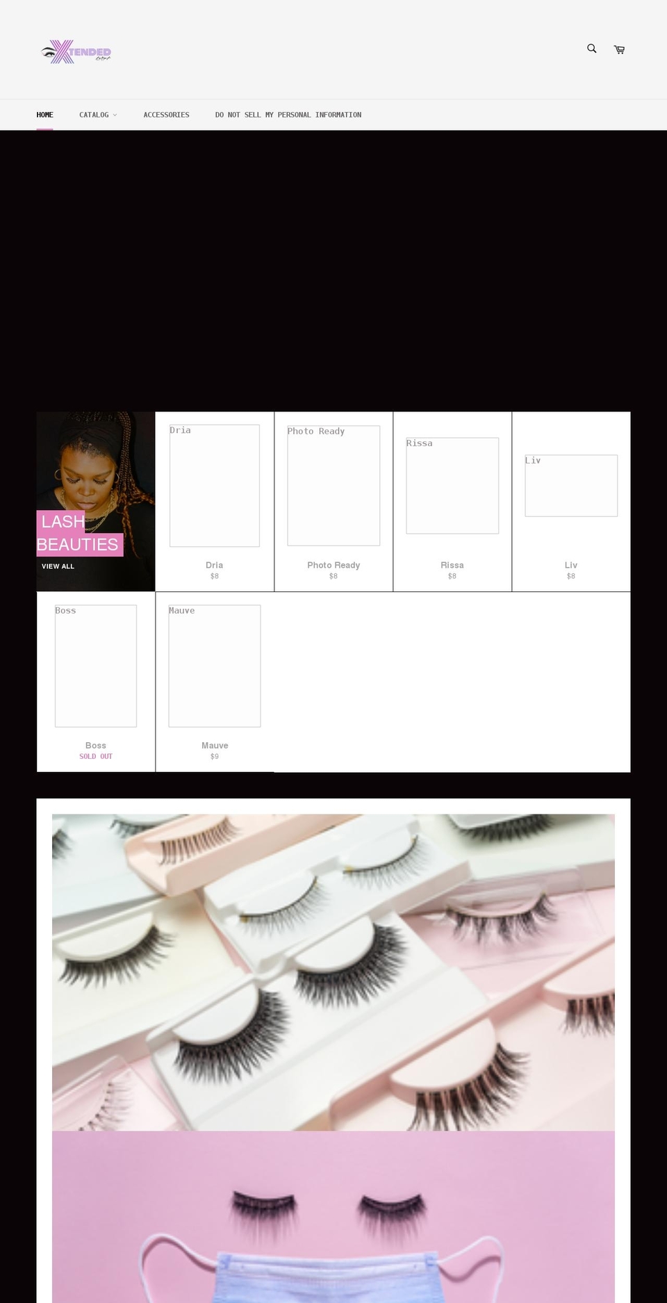xtlashes.com shopify website screenshot