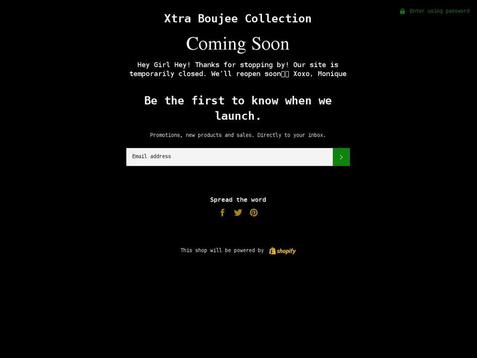 xtraboujeecollection.com shopify website screenshot
