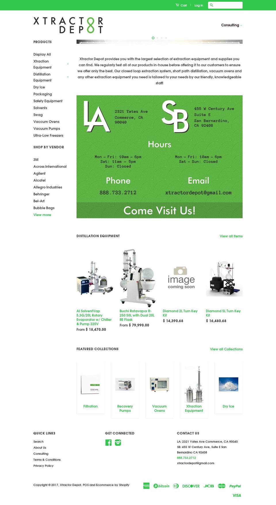 xtractordepot.com shopify website screenshot