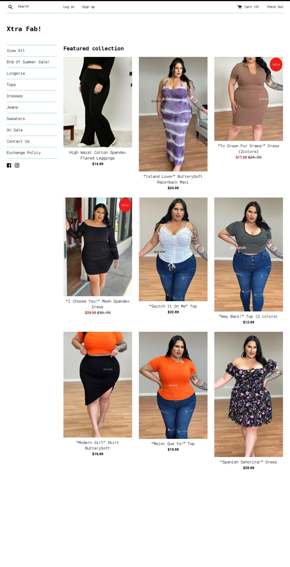 xtrafab.shop shopify website screenshot