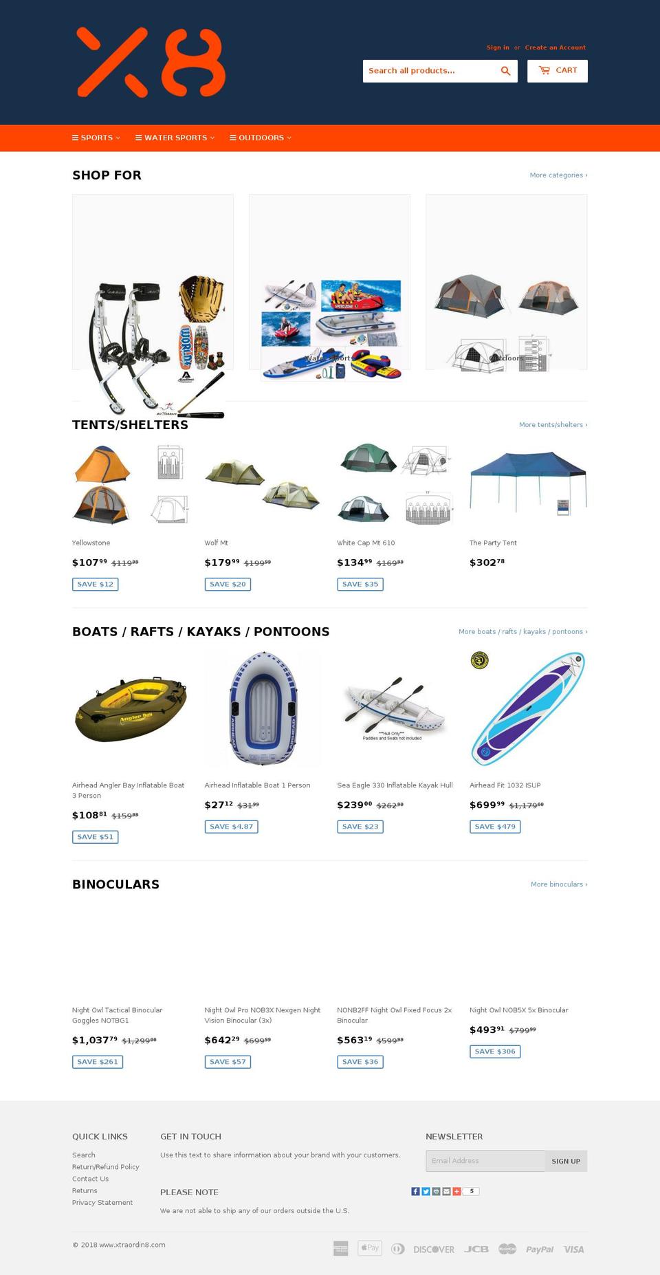 xtraordin8.com — Shopify storefront screenshot