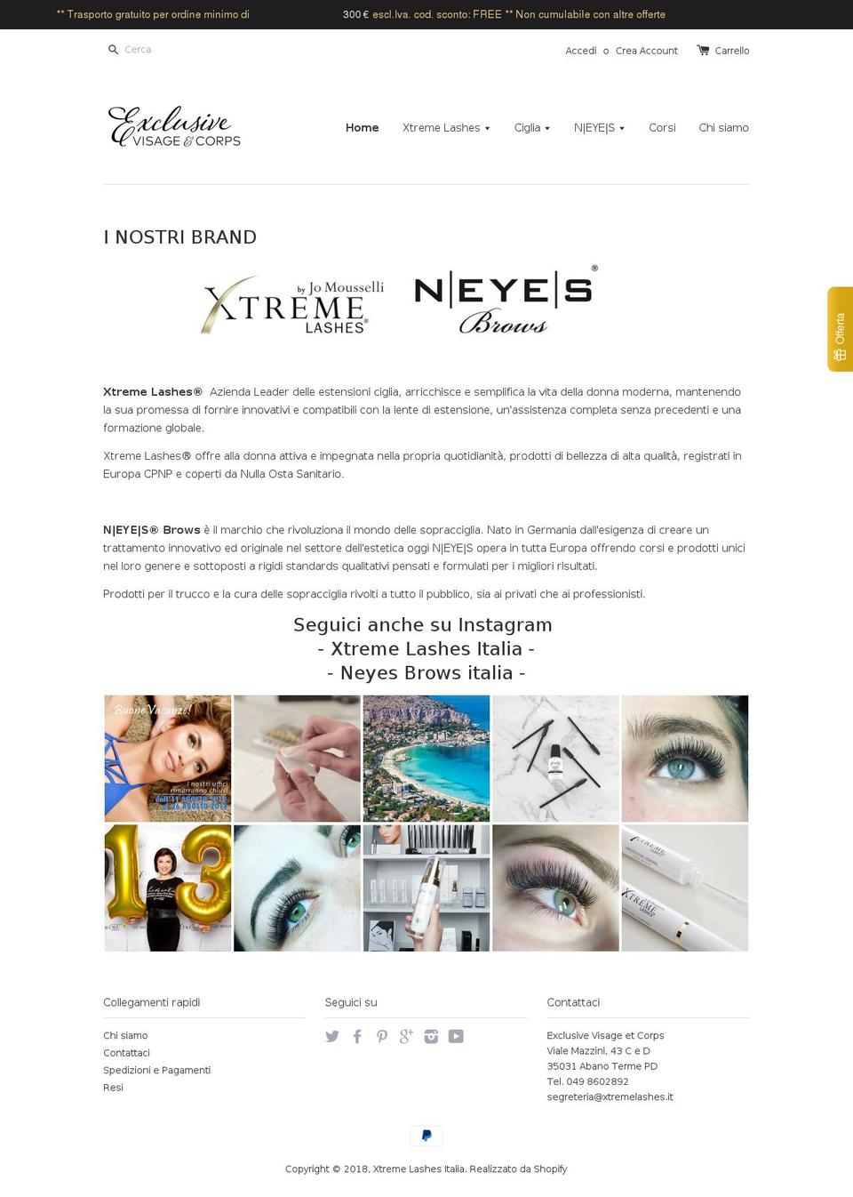 xtreme-lashes-italia.myshopify.com shopify website screenshot