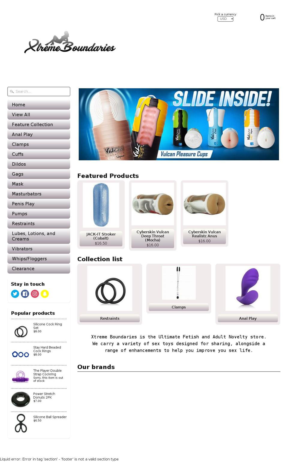 xtremeboundaries.com shopify website screenshot