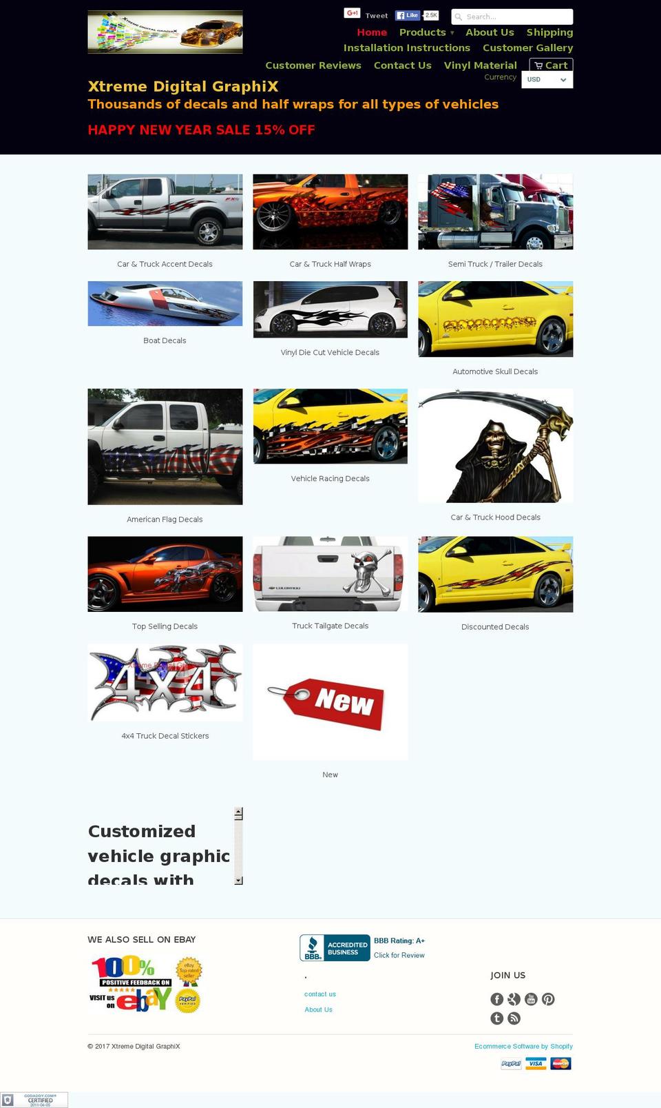 xtremedigitalgraphix.ca shopify website screenshot