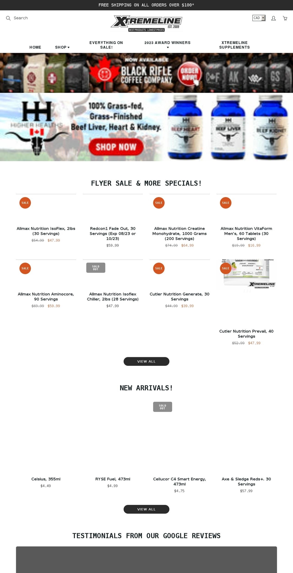 xtremeline.ca shopify website screenshot