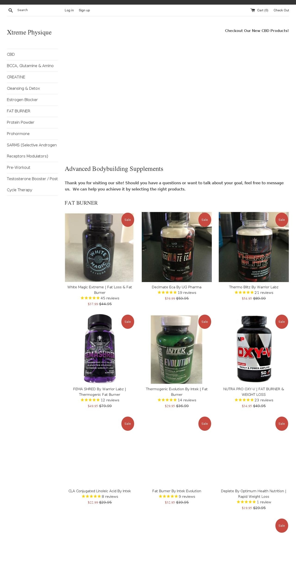 xtremephysique.com — Shopify storefront screenshot