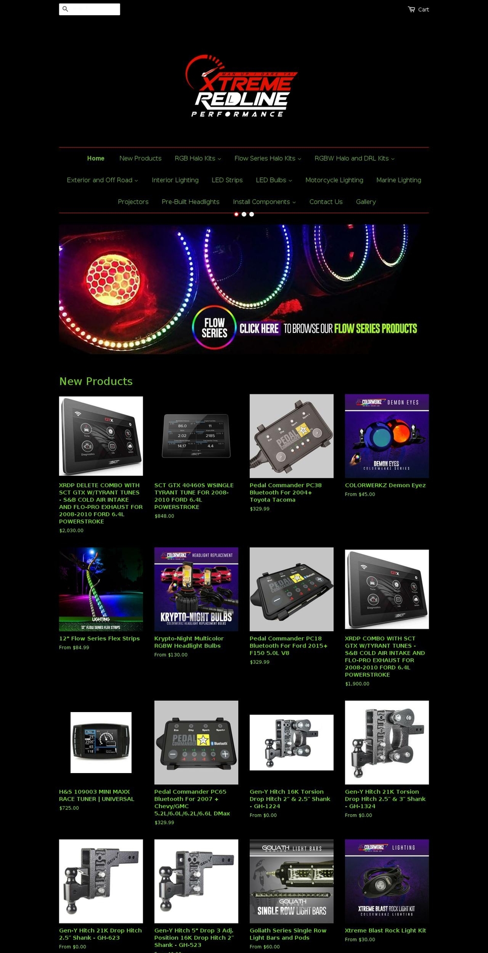 xtremeredlinelighting.com shopify website screenshot