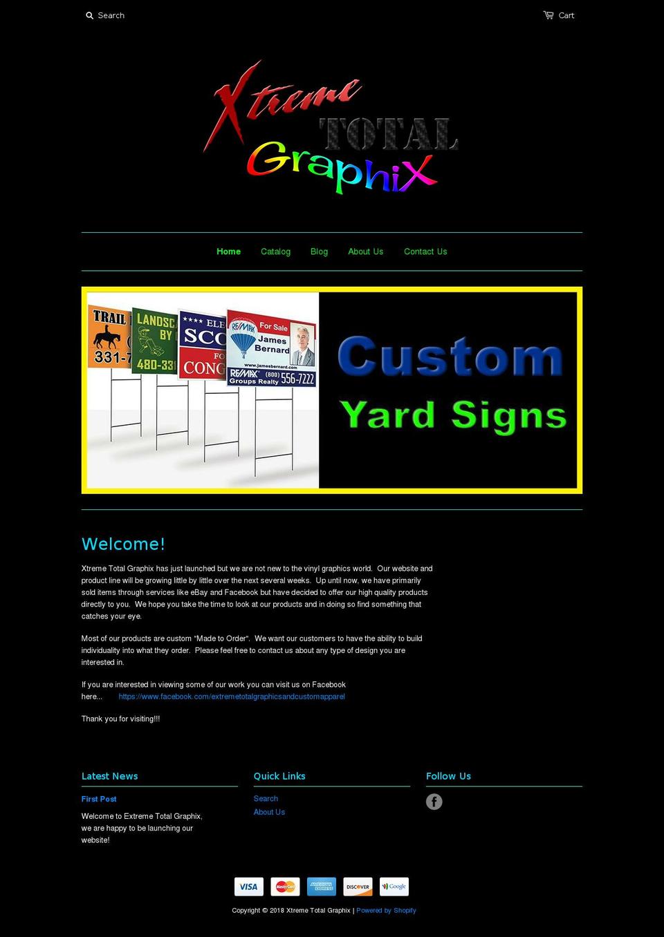 xtremetotalgraphix.com — Shopify storefront screenshot