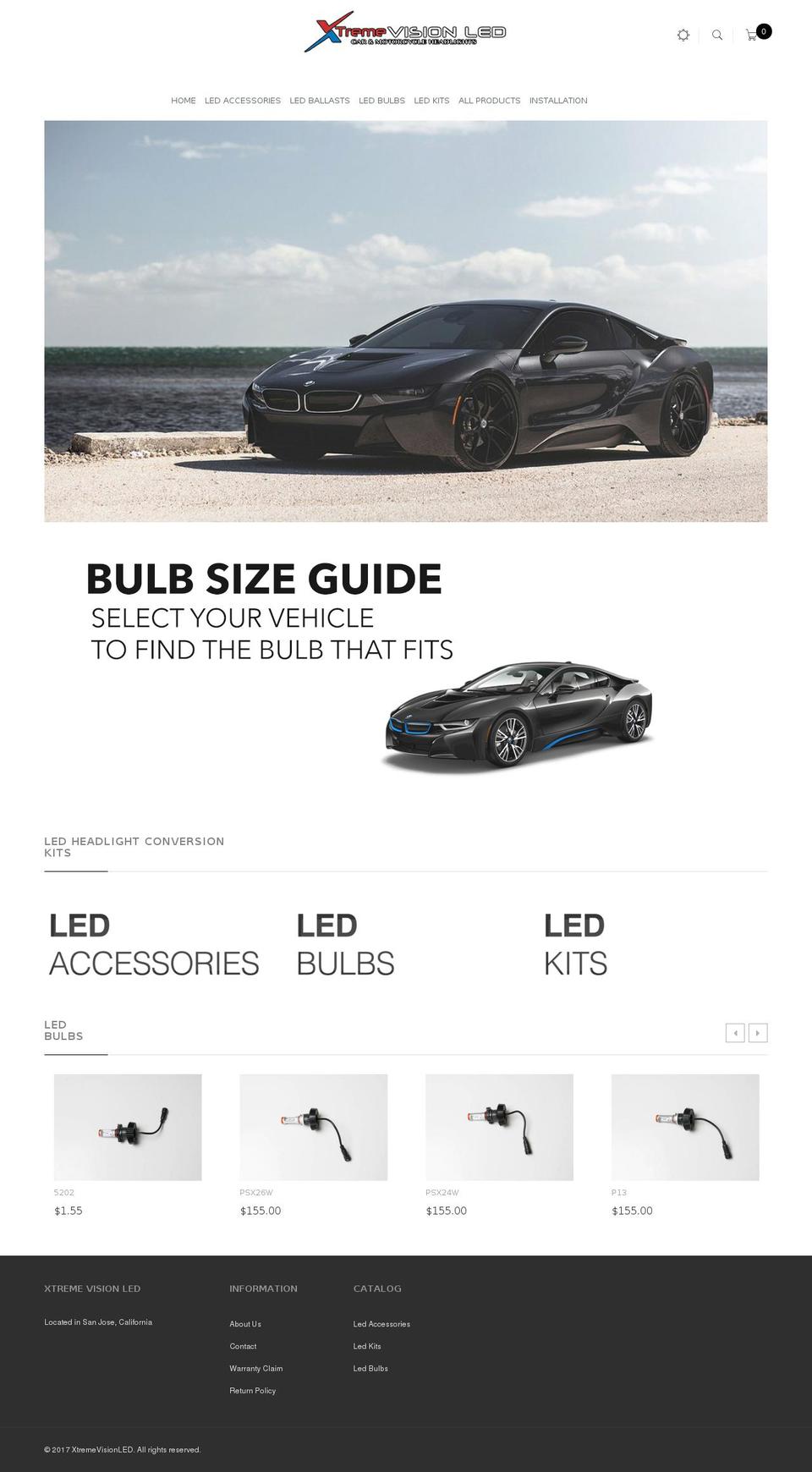xtremevisionled.com shopify website screenshot