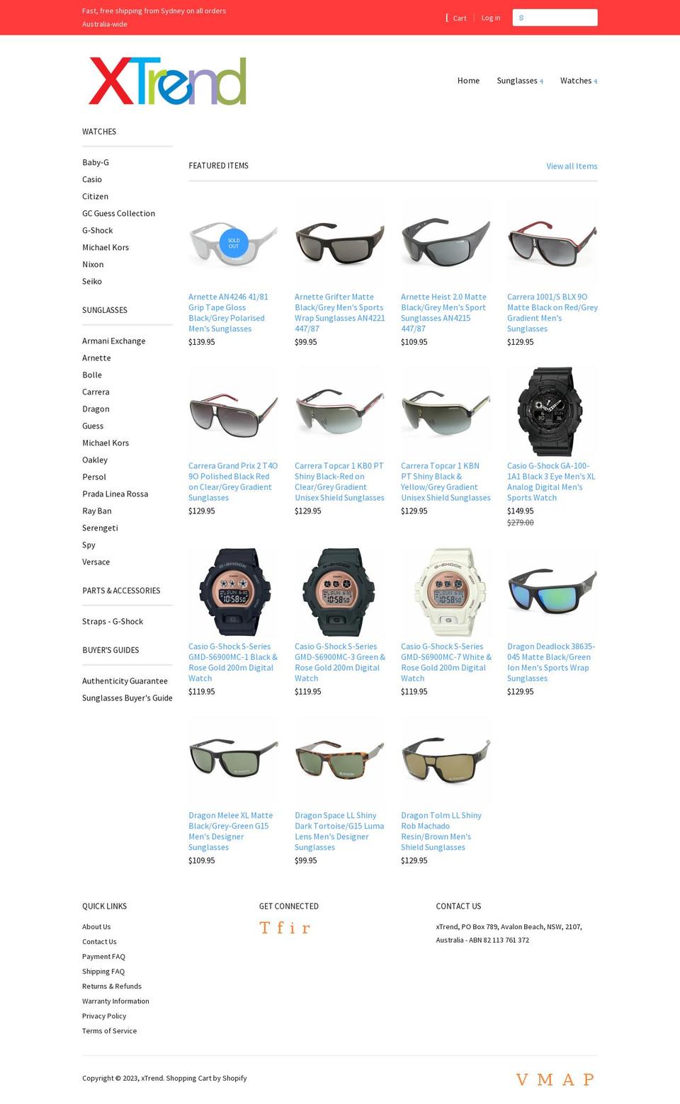 xtrend.com.au shopify website screenshot