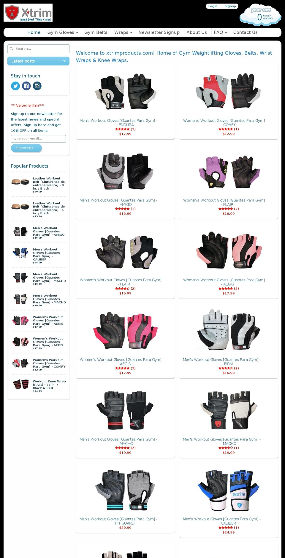 xtrimproducts.com shopify website screenshot