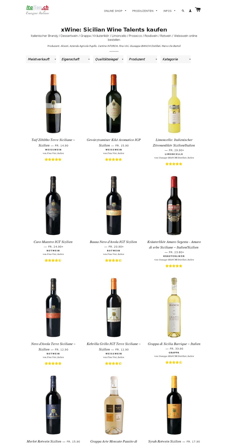 xwine.ch shopify website screenshot