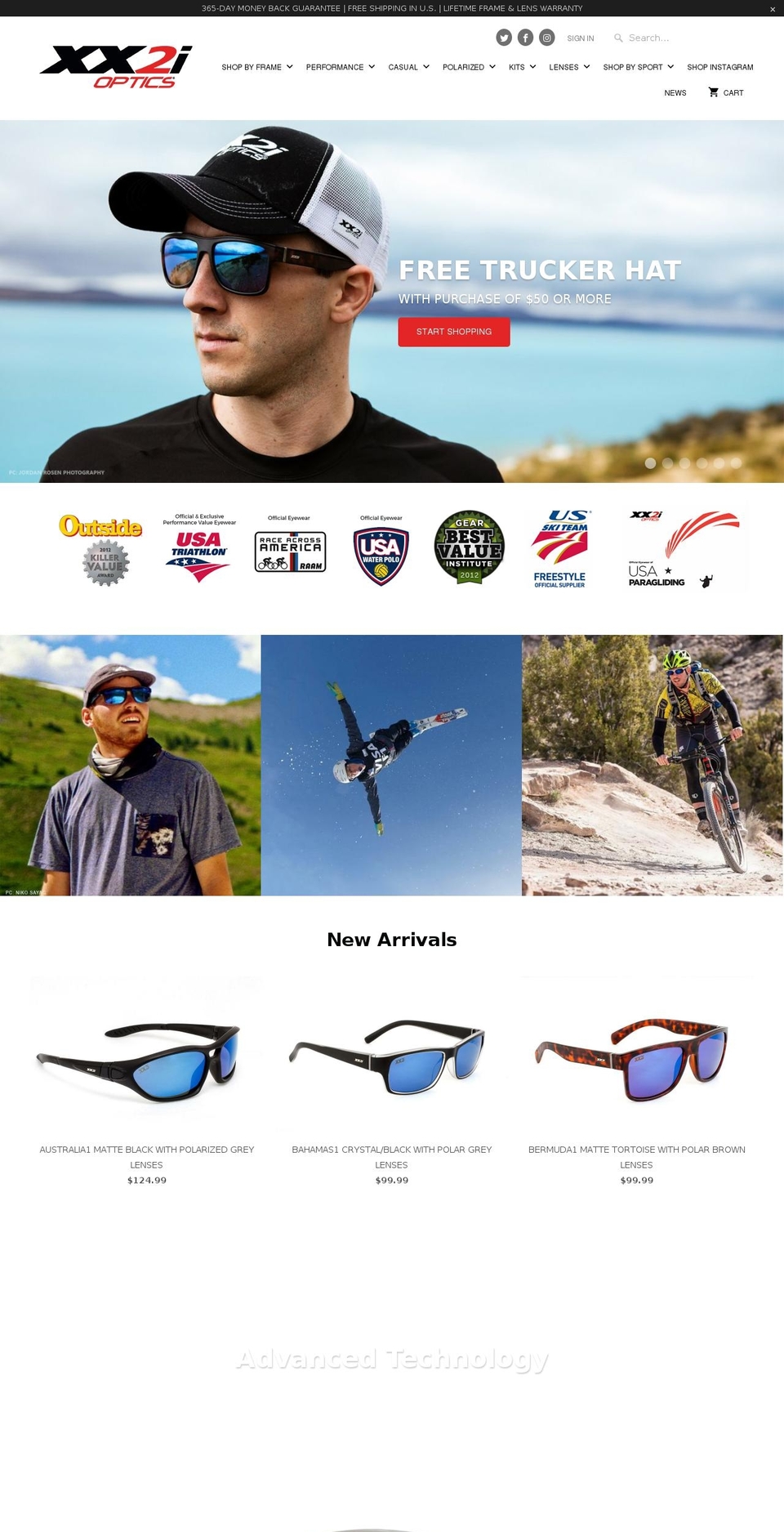 xx2ioptics.com shopify website screenshot