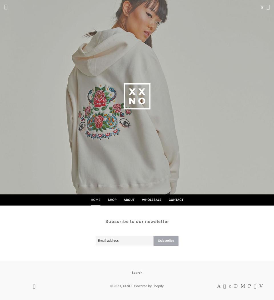 xxno.la shopify website screenshot