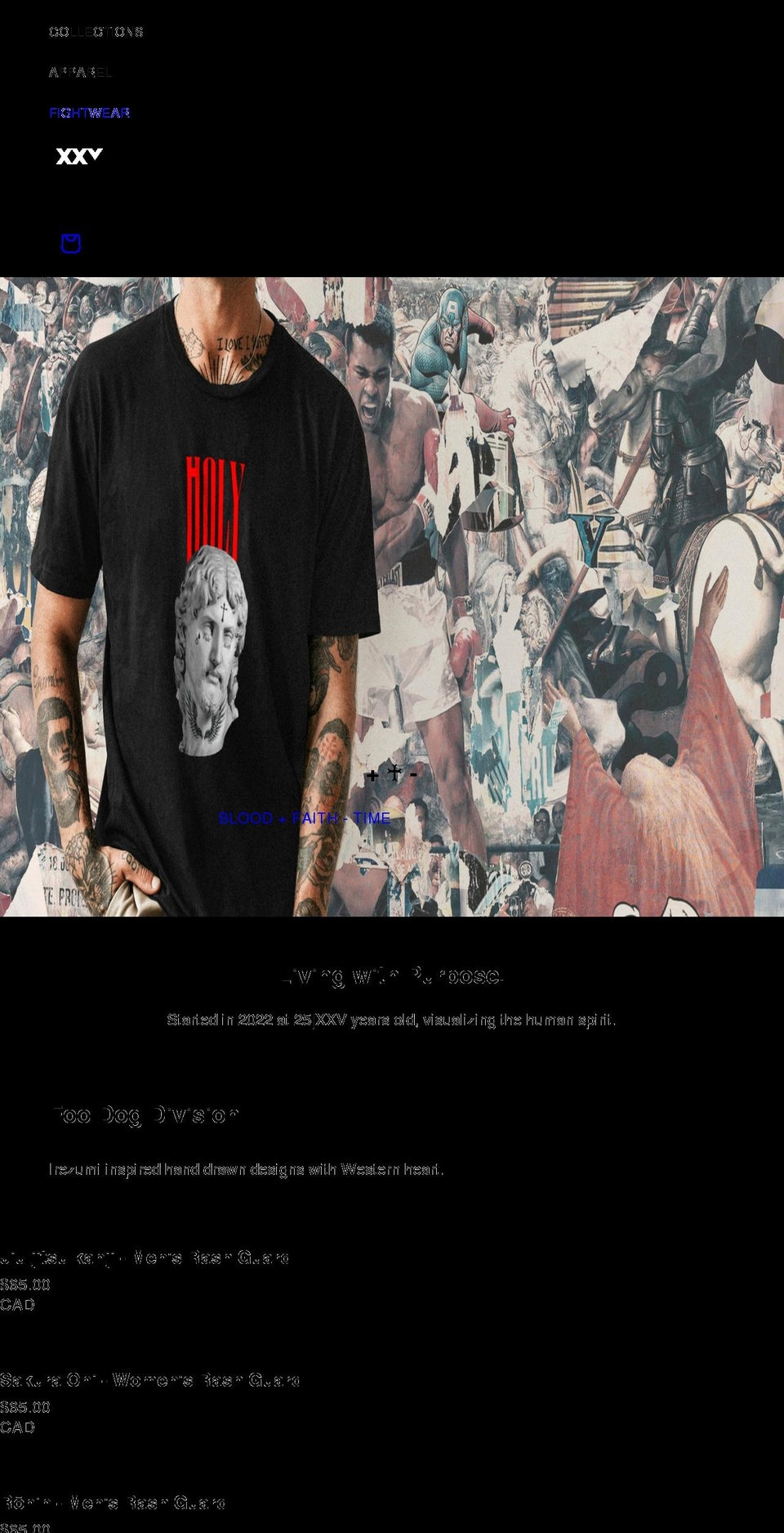 xxvapparel.com shopify website screenshot