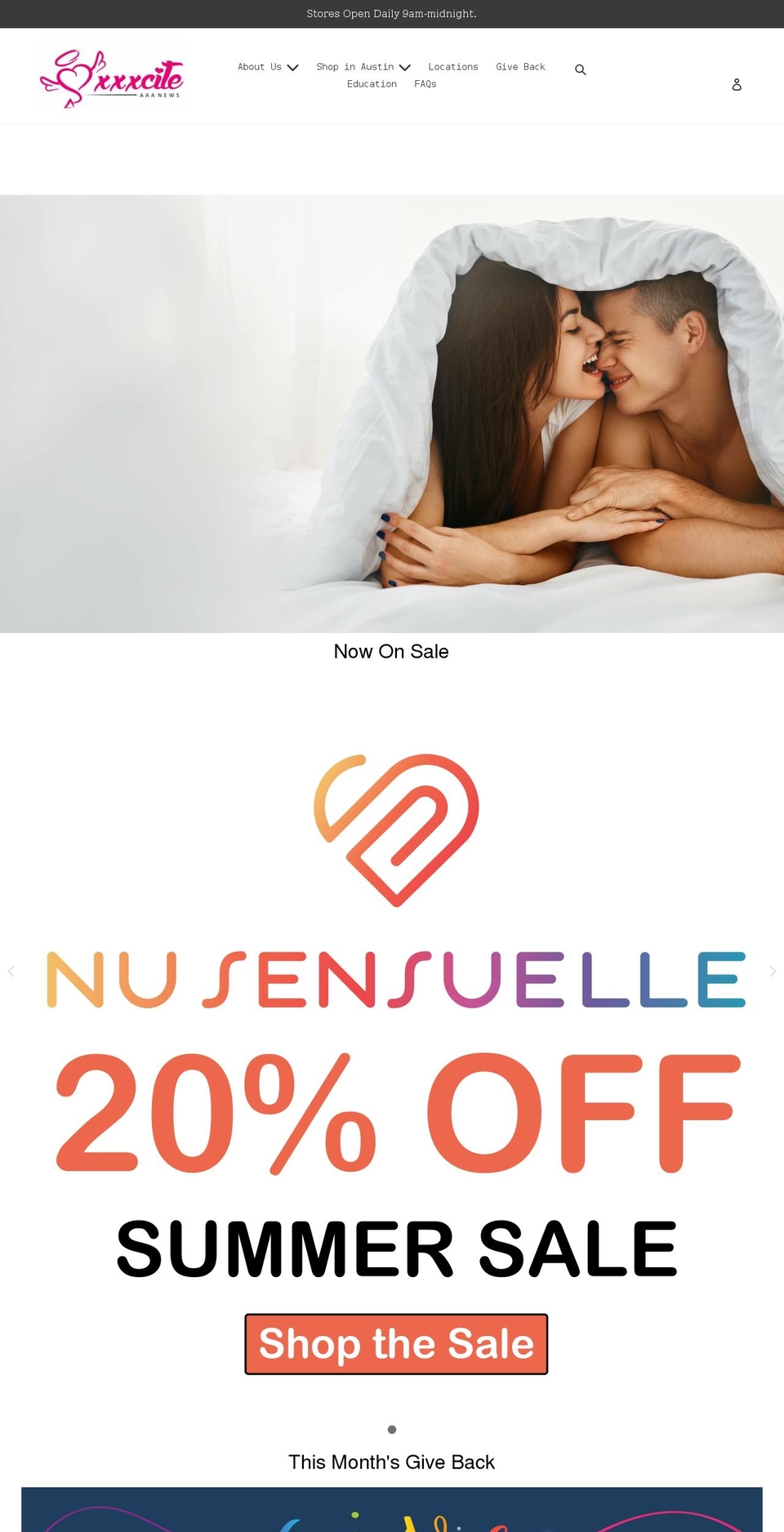 xxxcite-austin.com shopify website screenshot