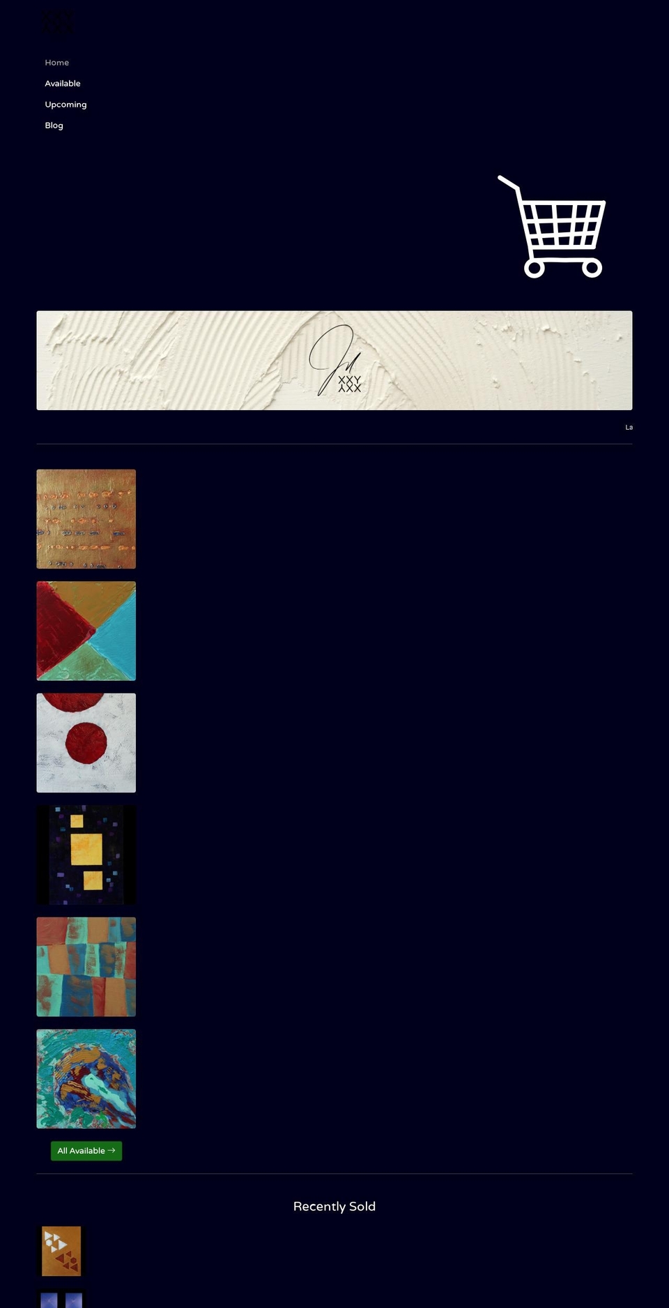 xxyxxyart.com — Shopify storefront screenshot