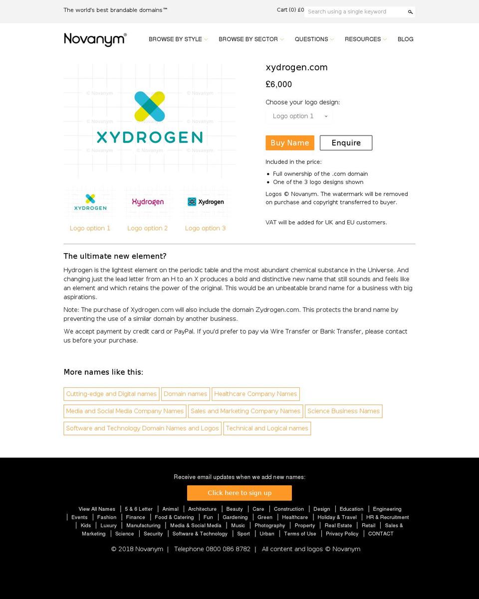 xydrogen.com — Shopify storefront screenshot
