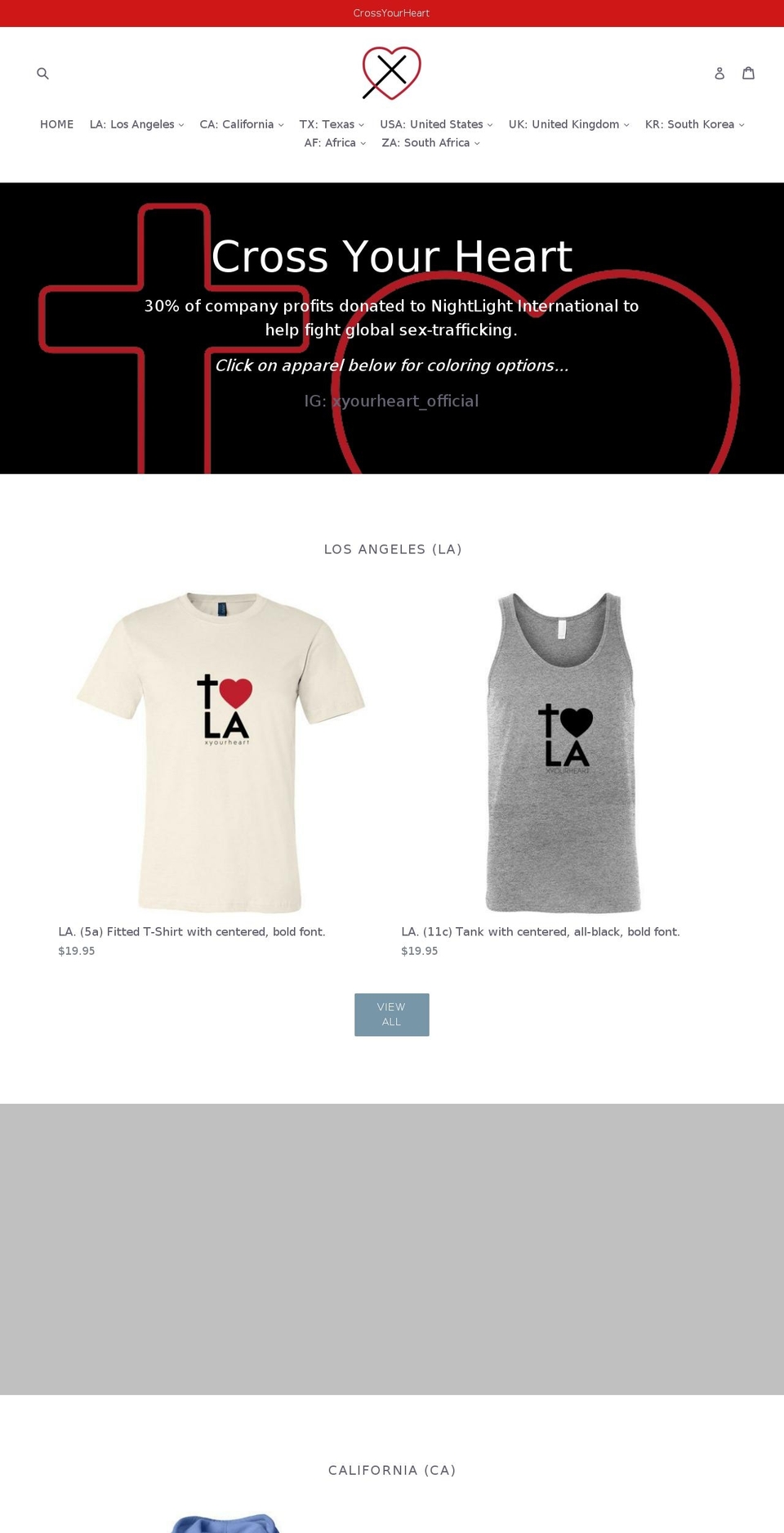 xyourheart.com — Shopify storefront screenshot