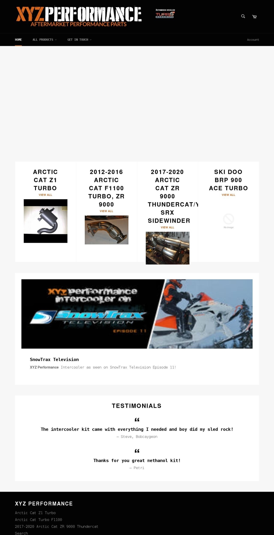 xyzperformance.com shopify website screenshot