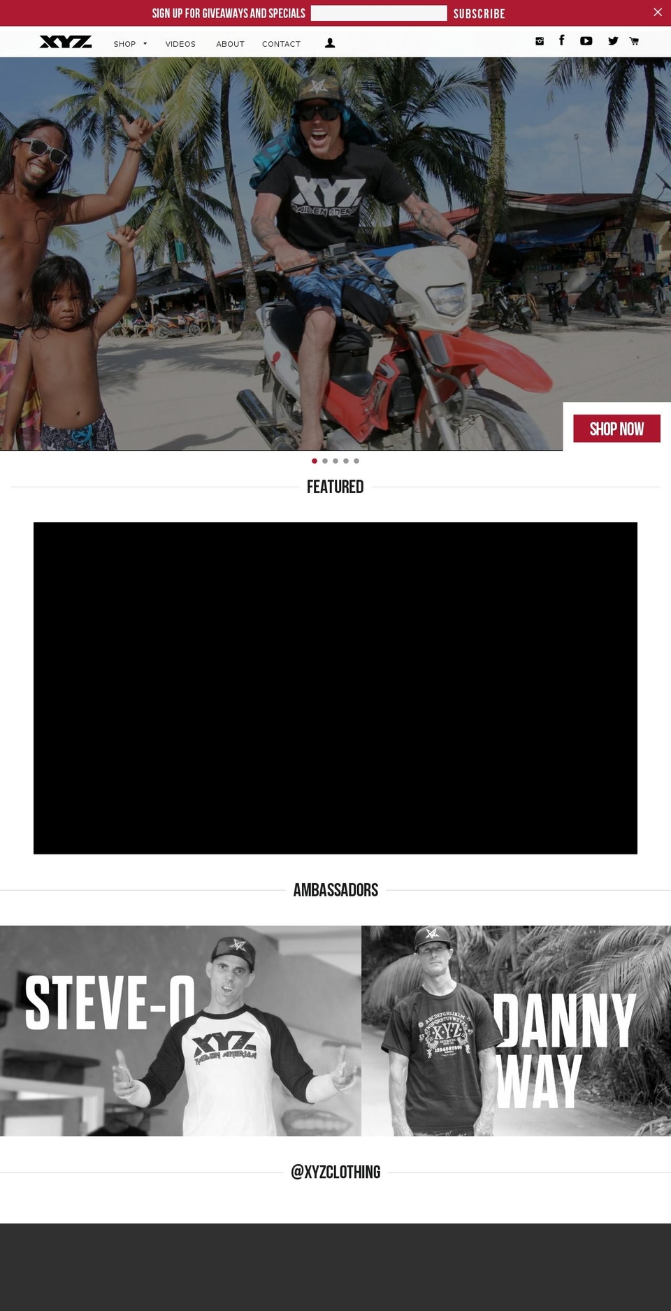 xyzskateboarding.xyz shopify website screenshot