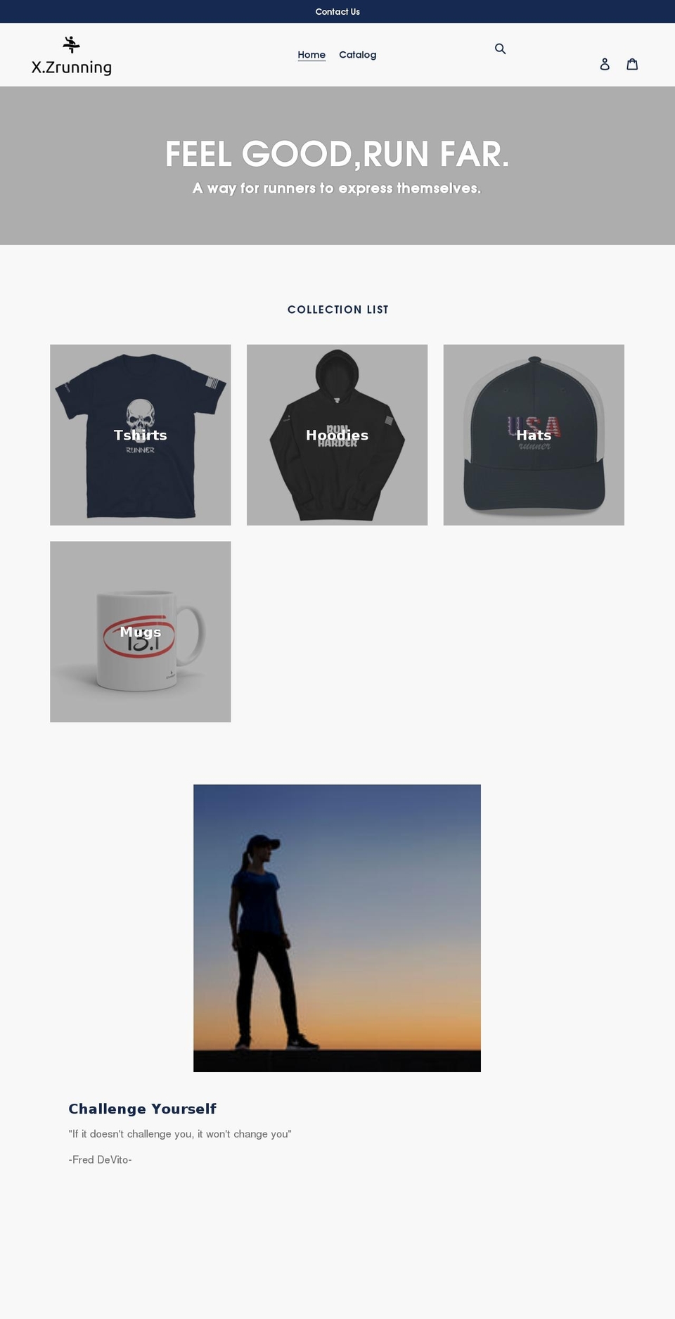 xzrunning.com shopify website screenshot