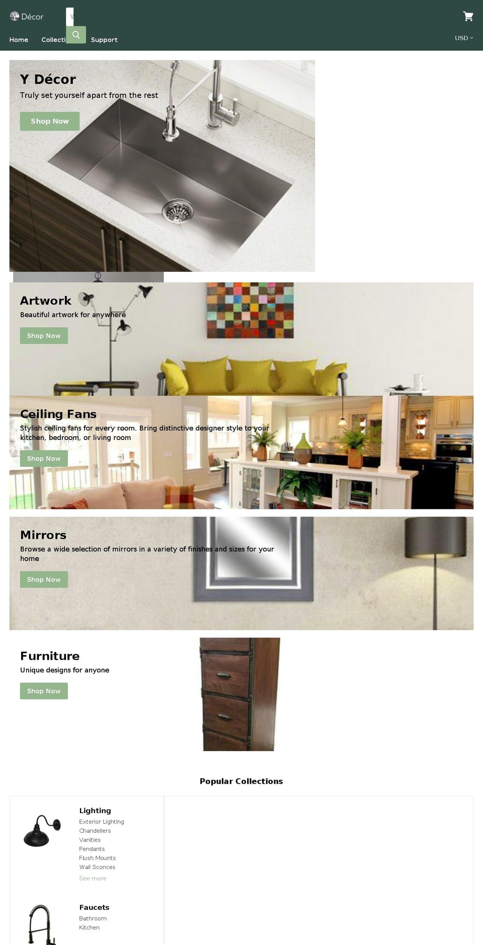 y-decor.com — Shopify storefront screenshot