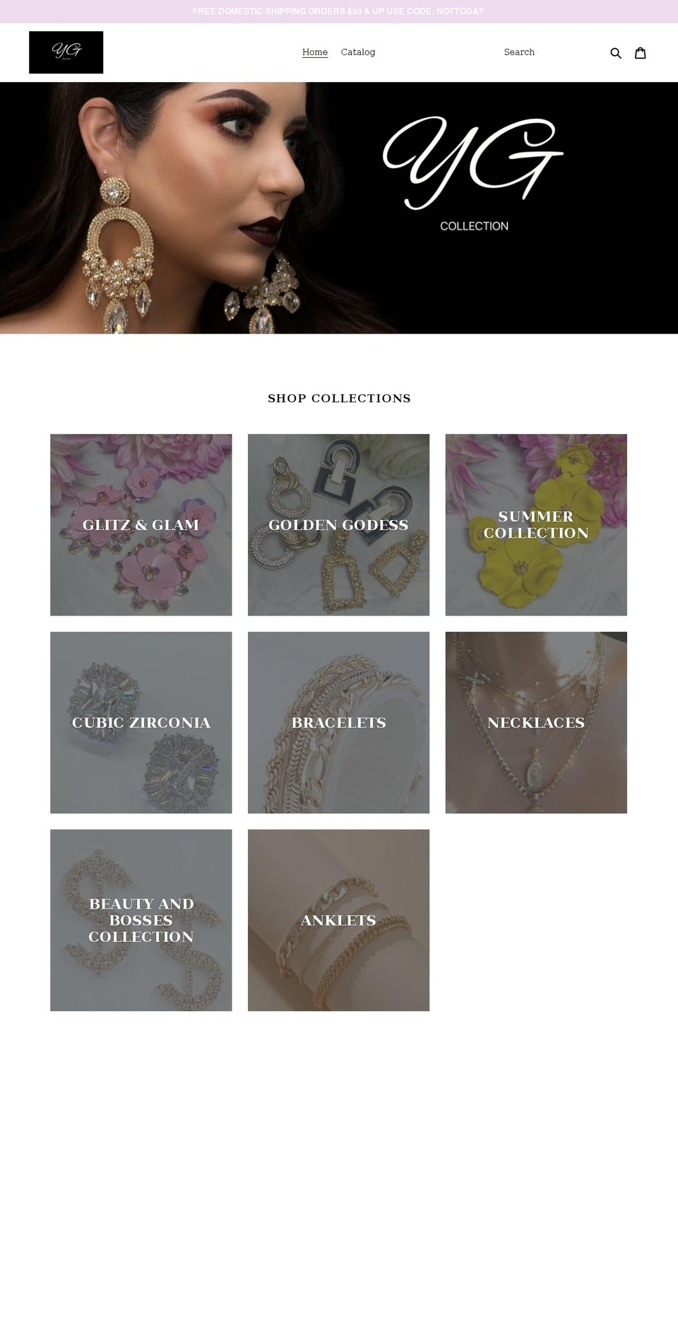 y-gcollection.com shopify website screenshot