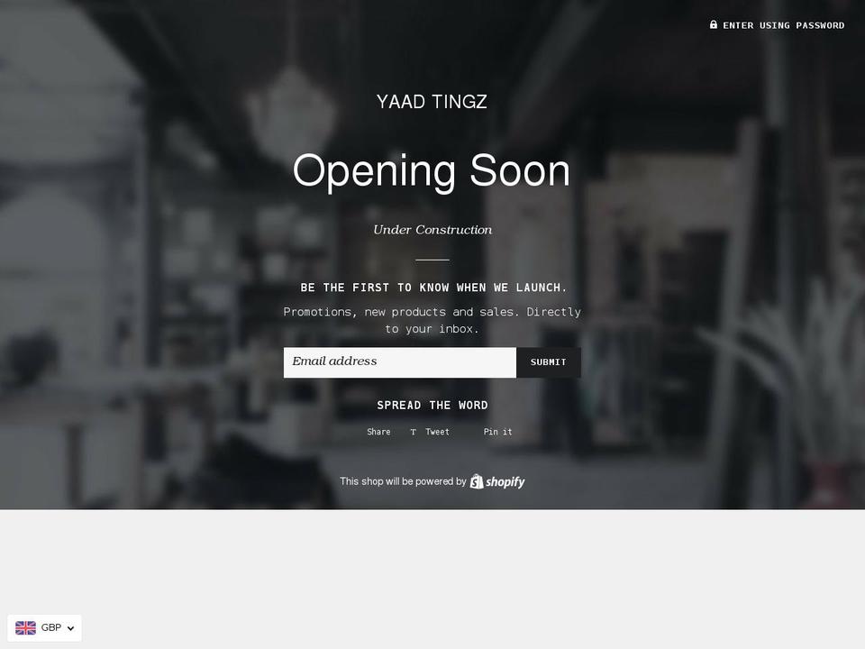 yaadtingz.com shopify website screenshot