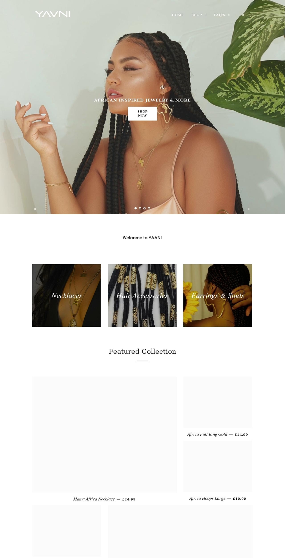 yaanishop.com shopify website screenshot
