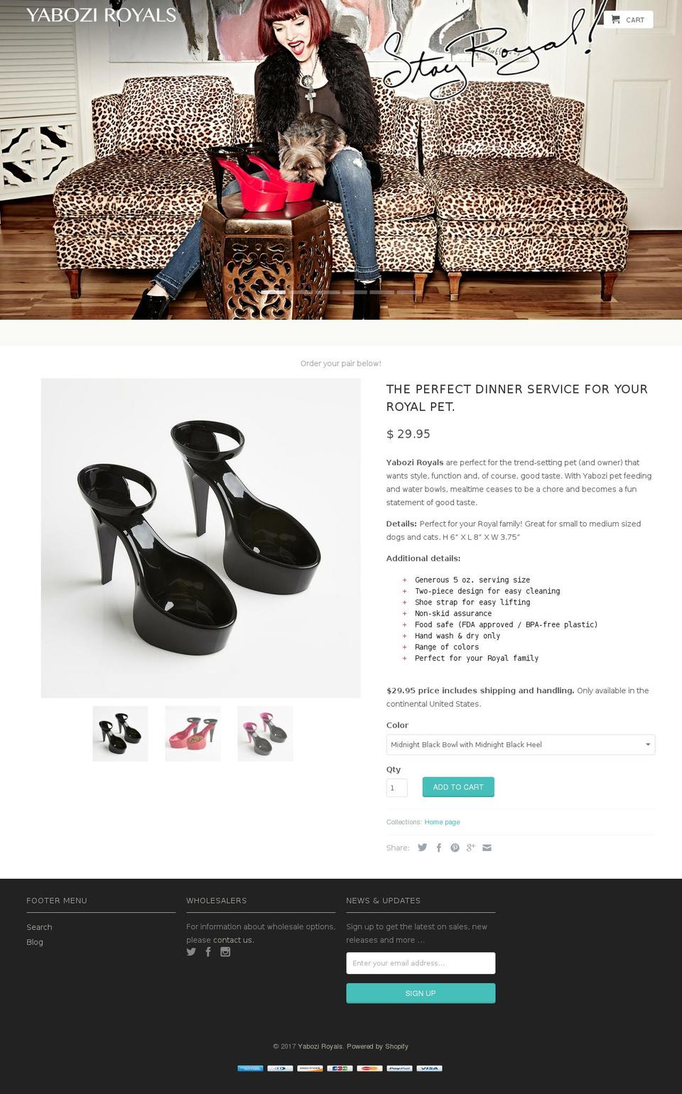 yaboziroyals.com shopify website screenshot