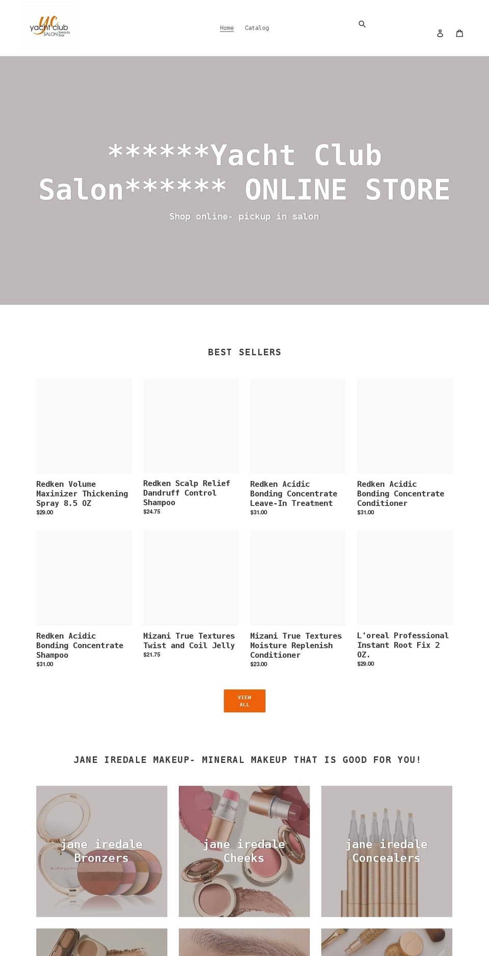 yacht-club-salon.myshopify.com shopify website screenshot