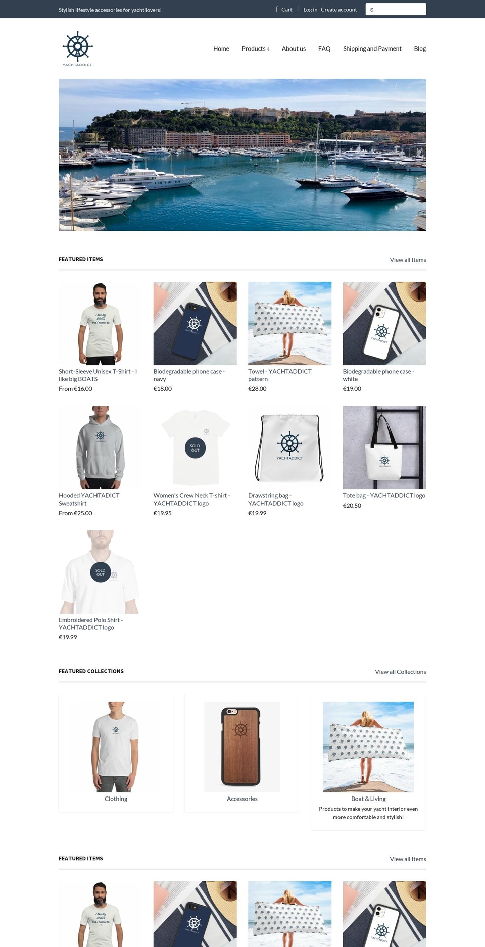 yachtaddict.eu shopify website screenshot