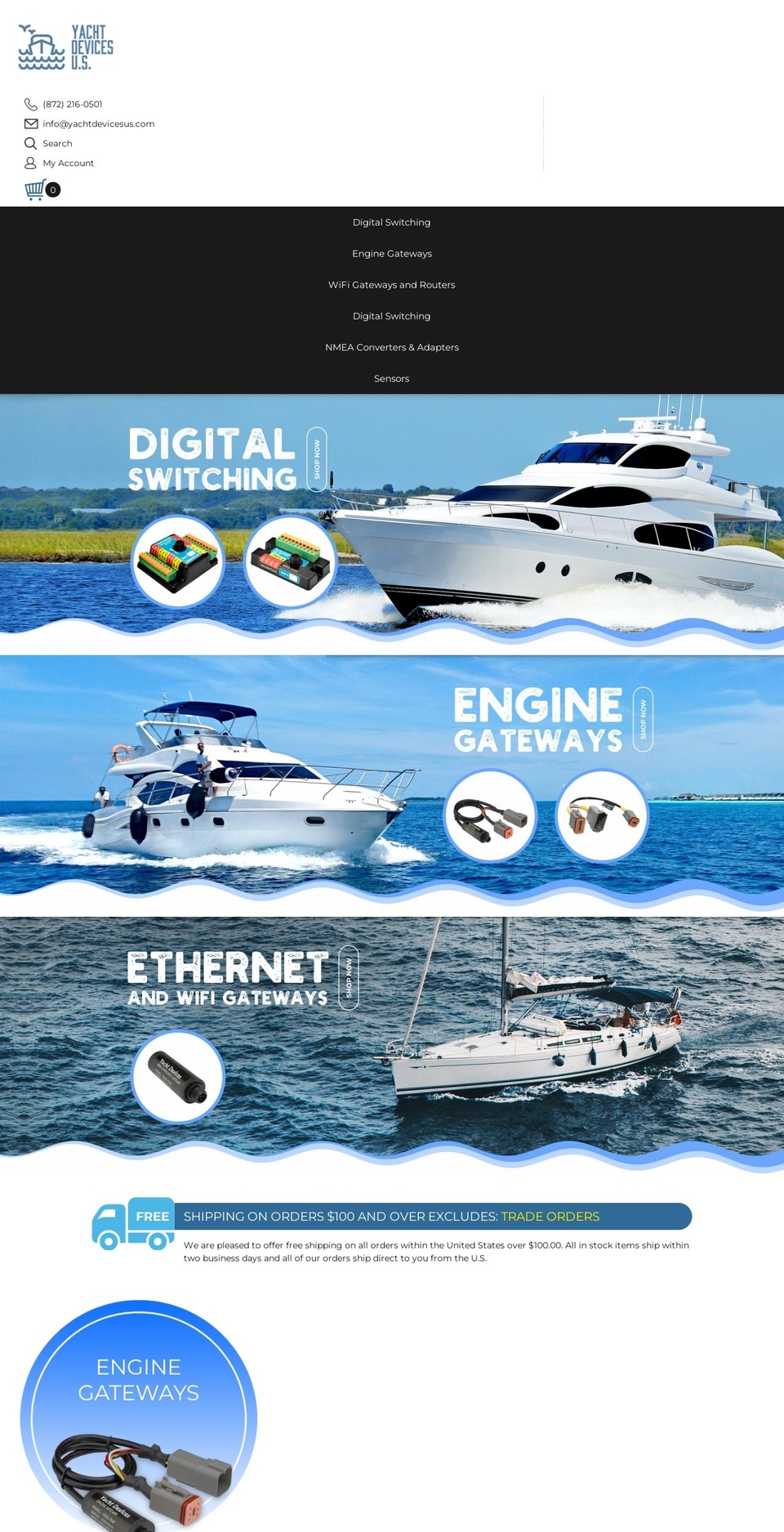 yachtdevicesus.com — Shopify storefront screenshot