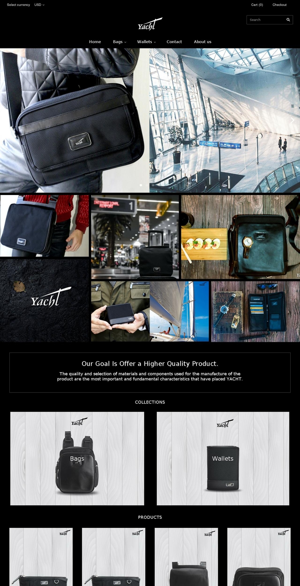 yachtleathergoods.com shopify website screenshot