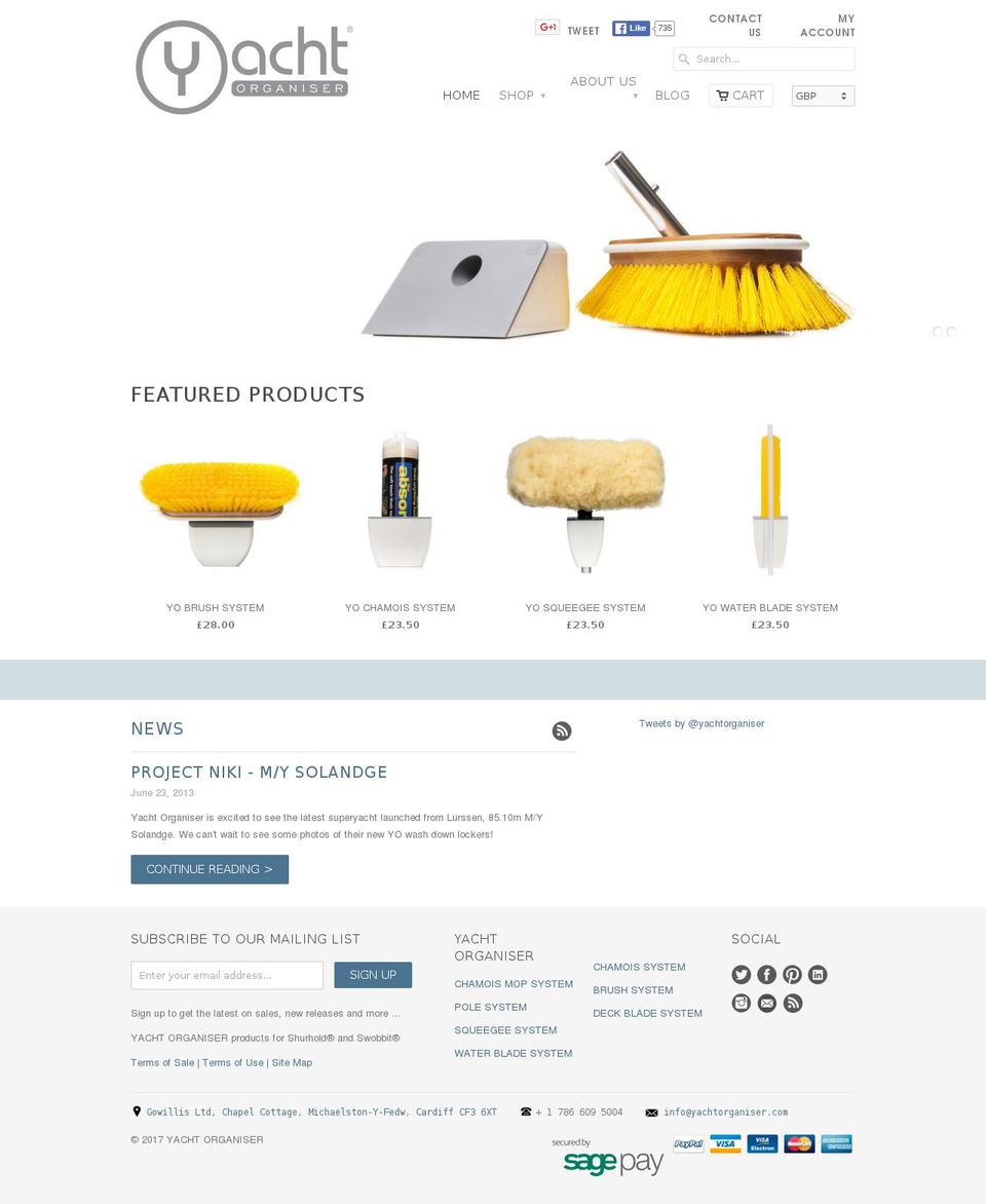 yachtorganiser.com shopify website screenshot