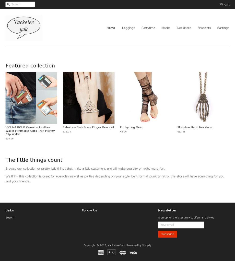 yacketeeyak.com — Shopify storefront screenshot