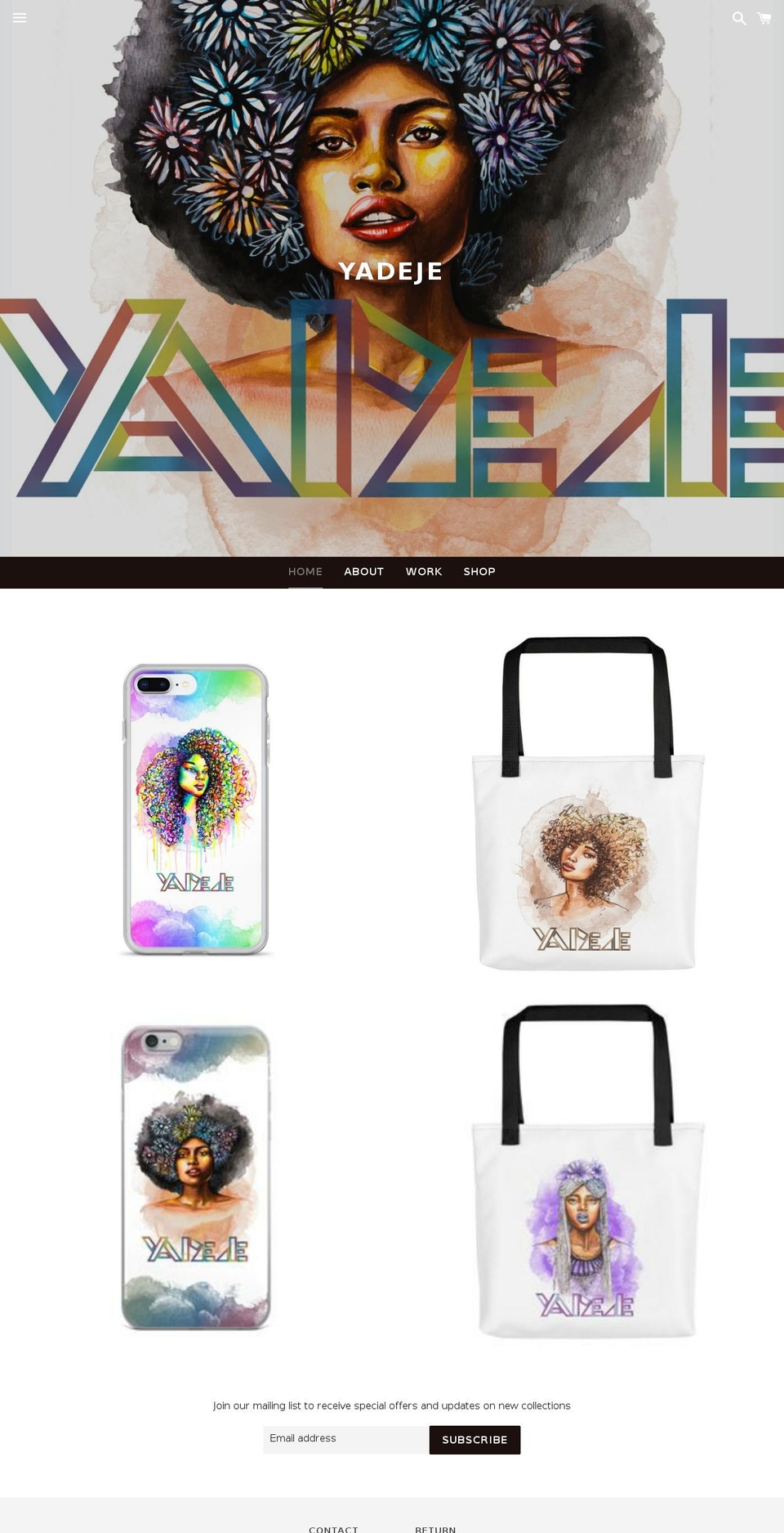 yadeje.com — Shopify storefront screenshot