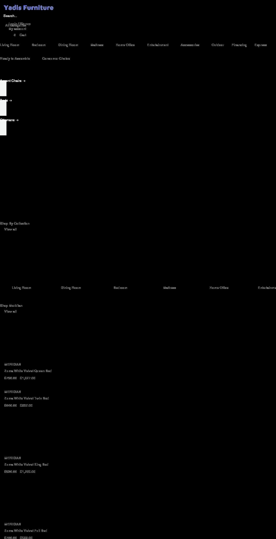 yadisfurniturenj.com shopify website screenshot