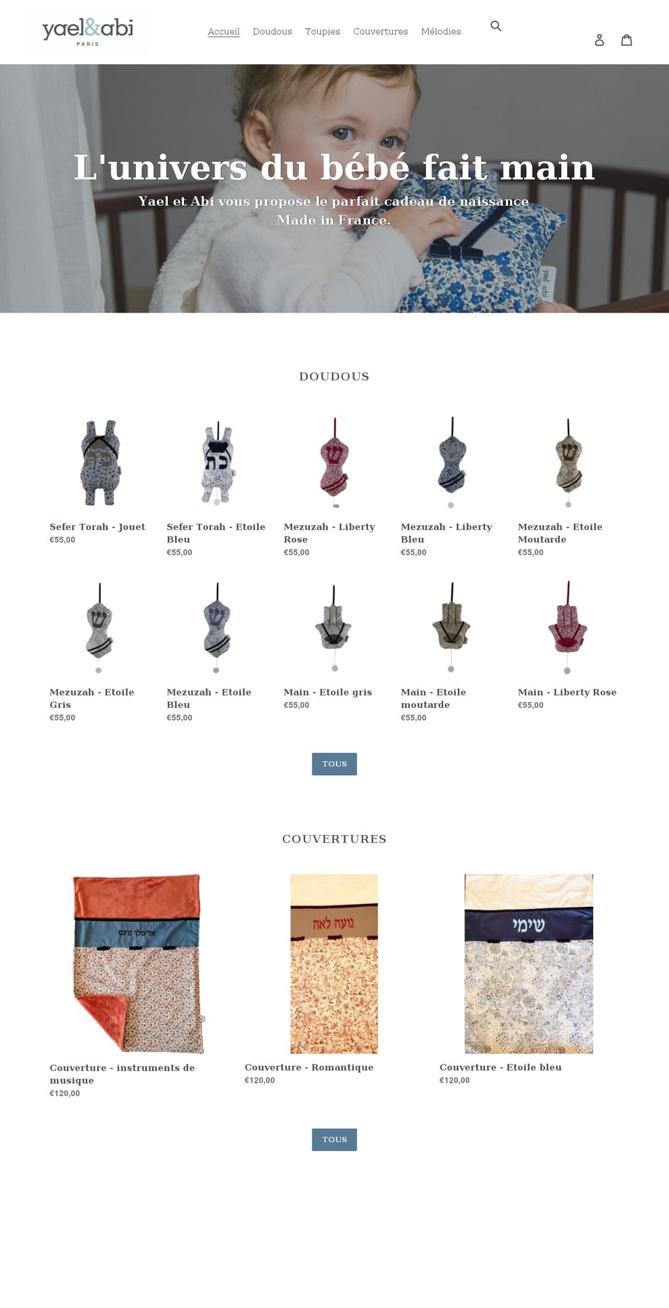yaelandabi.com shopify website screenshot