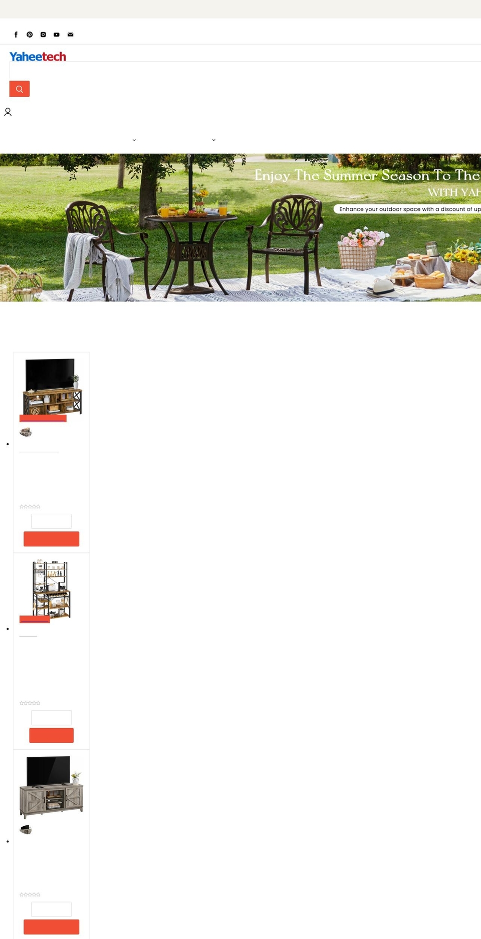 yaheetech.shop shopify website screenshot
