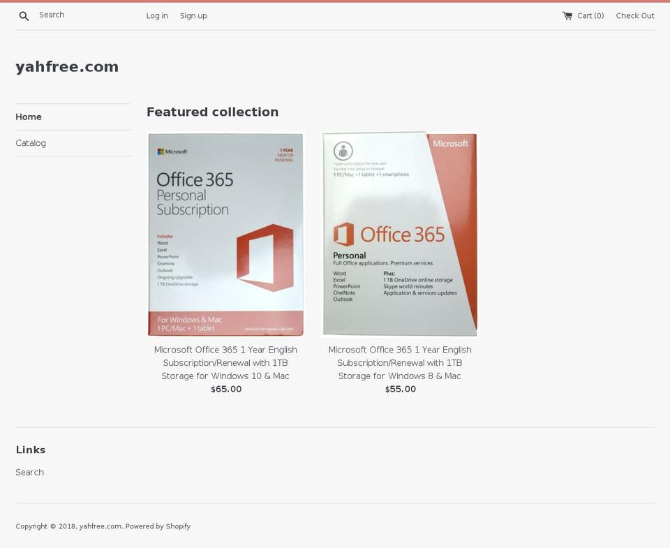 yahfree.com — Shopify storefront screenshot