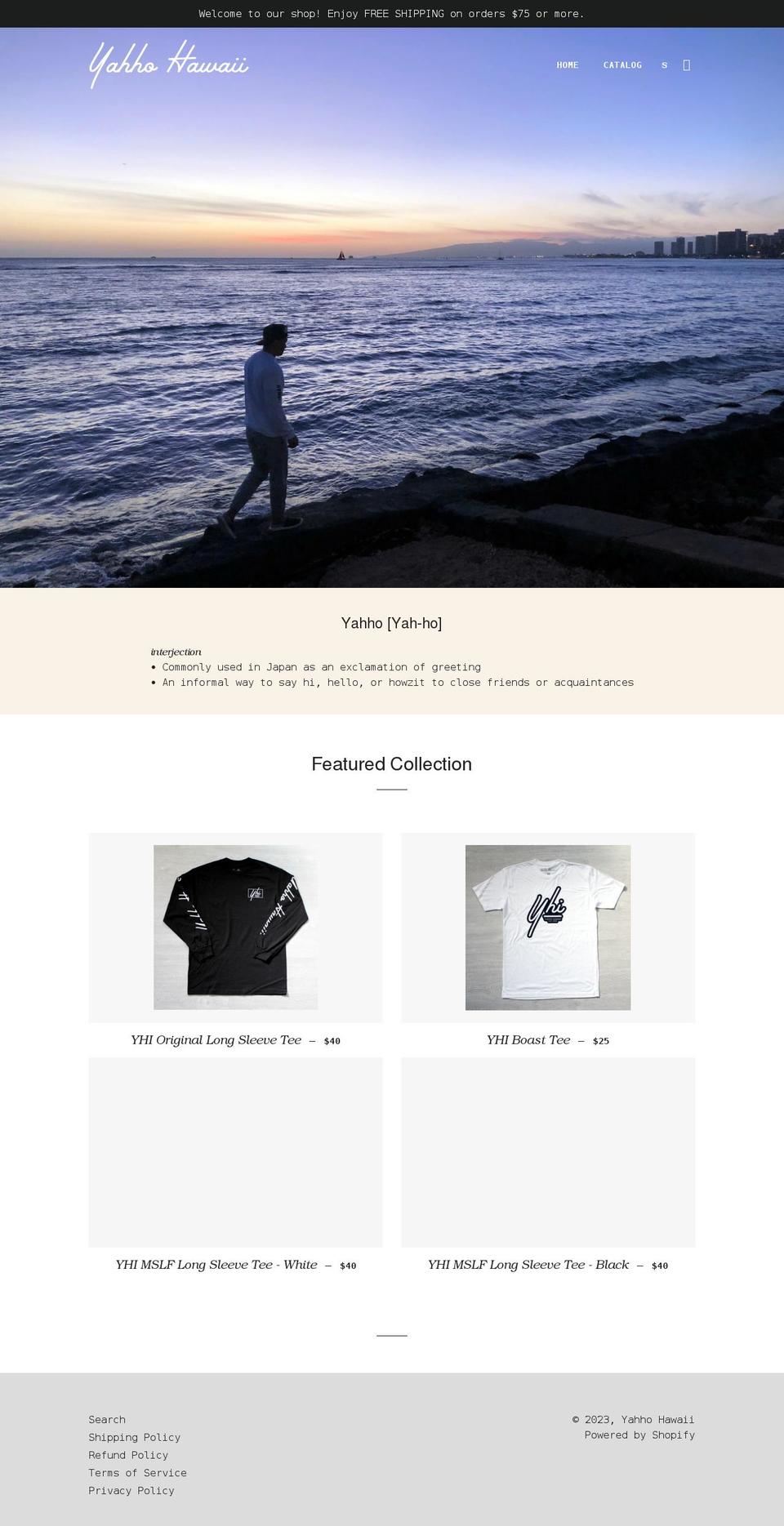 yahhohawaii.com shopify website screenshot