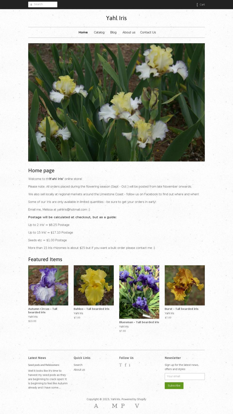 yahliris.com.au shopify website screenshot