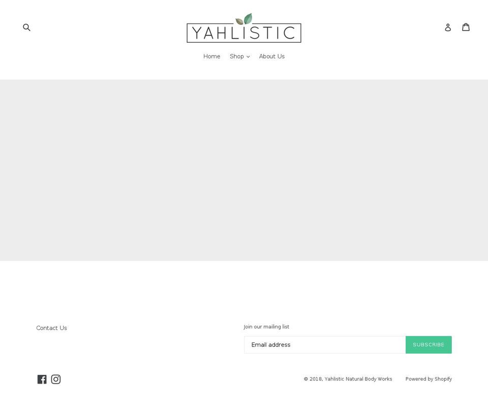 yahlisticnbw.com shopify website screenshot