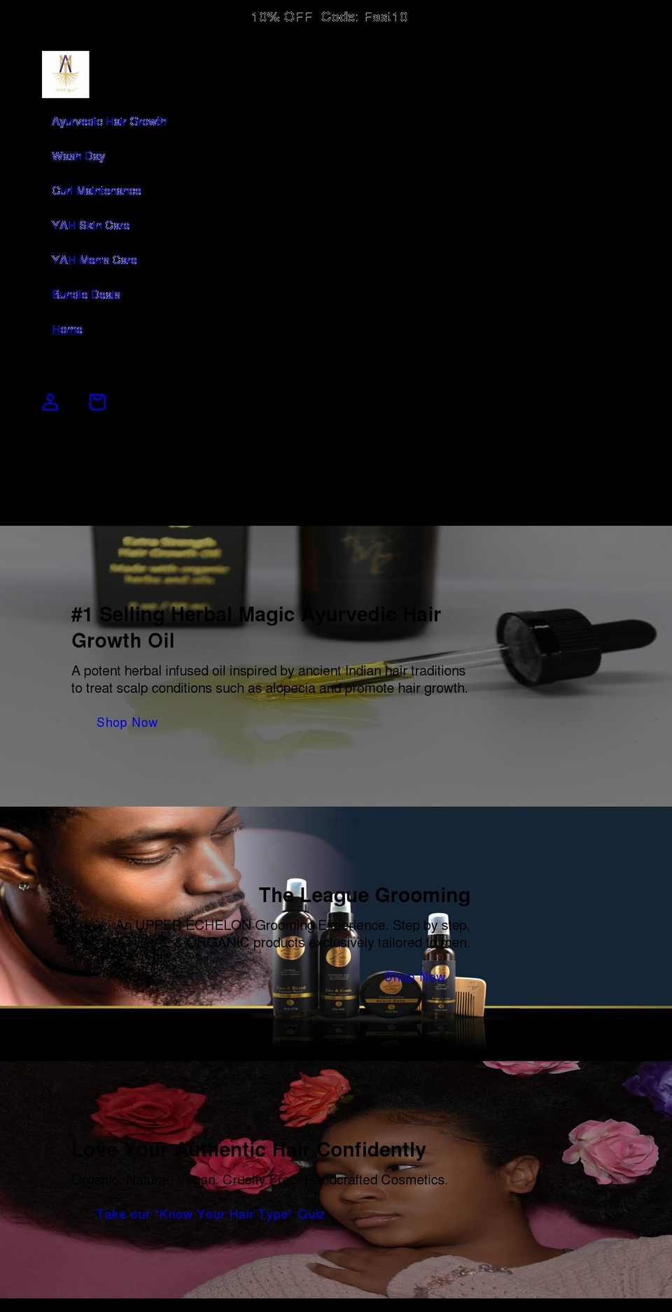 yahrootsofficial.com shopify website screenshot