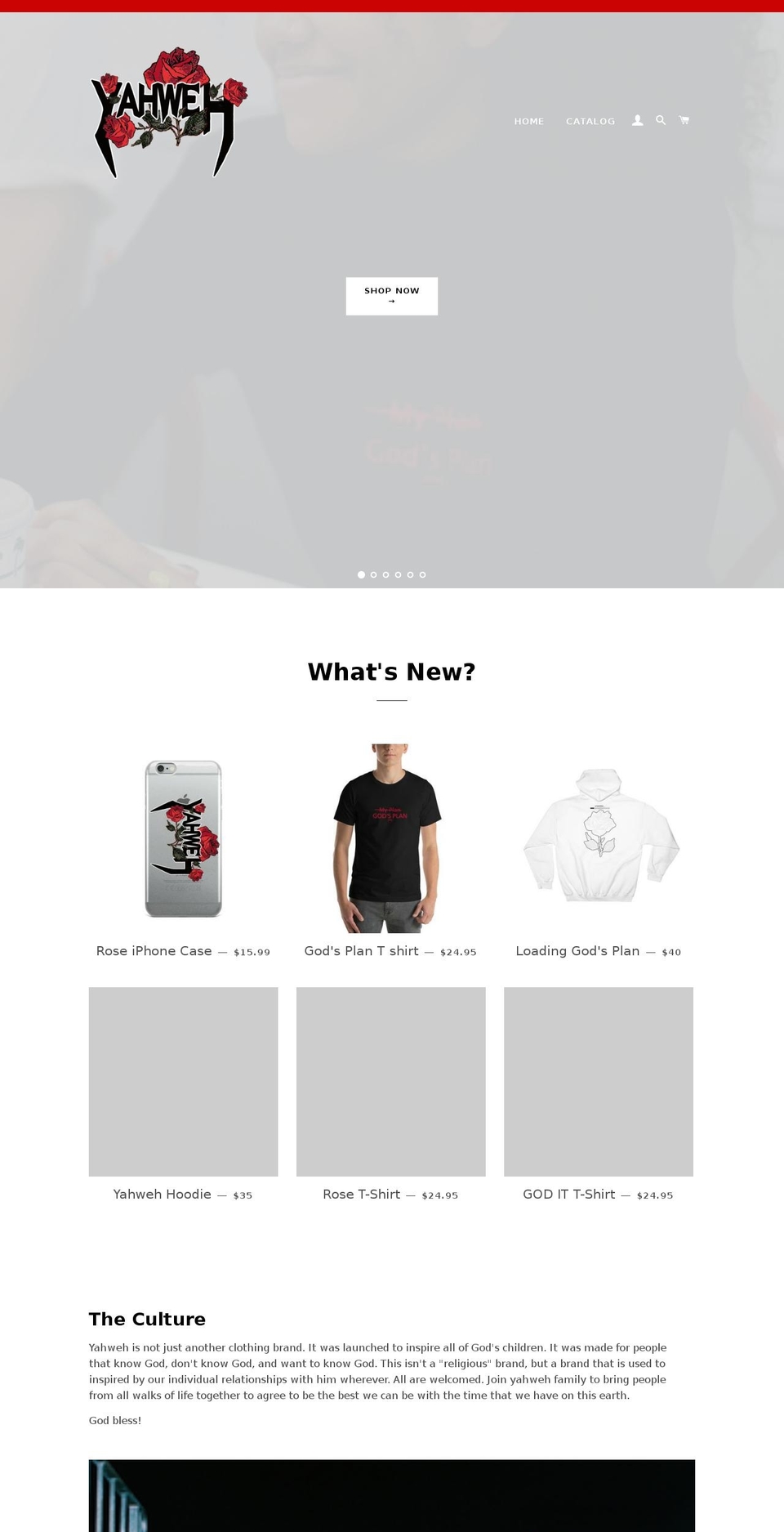 yahwehshop.com shopify website screenshot