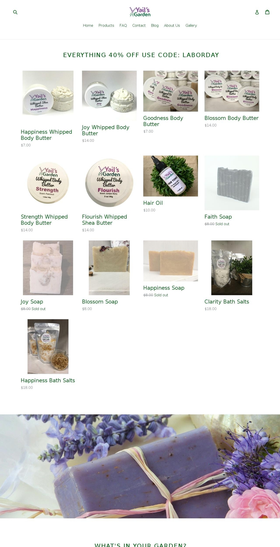 yailsgarden.com shopify website screenshot