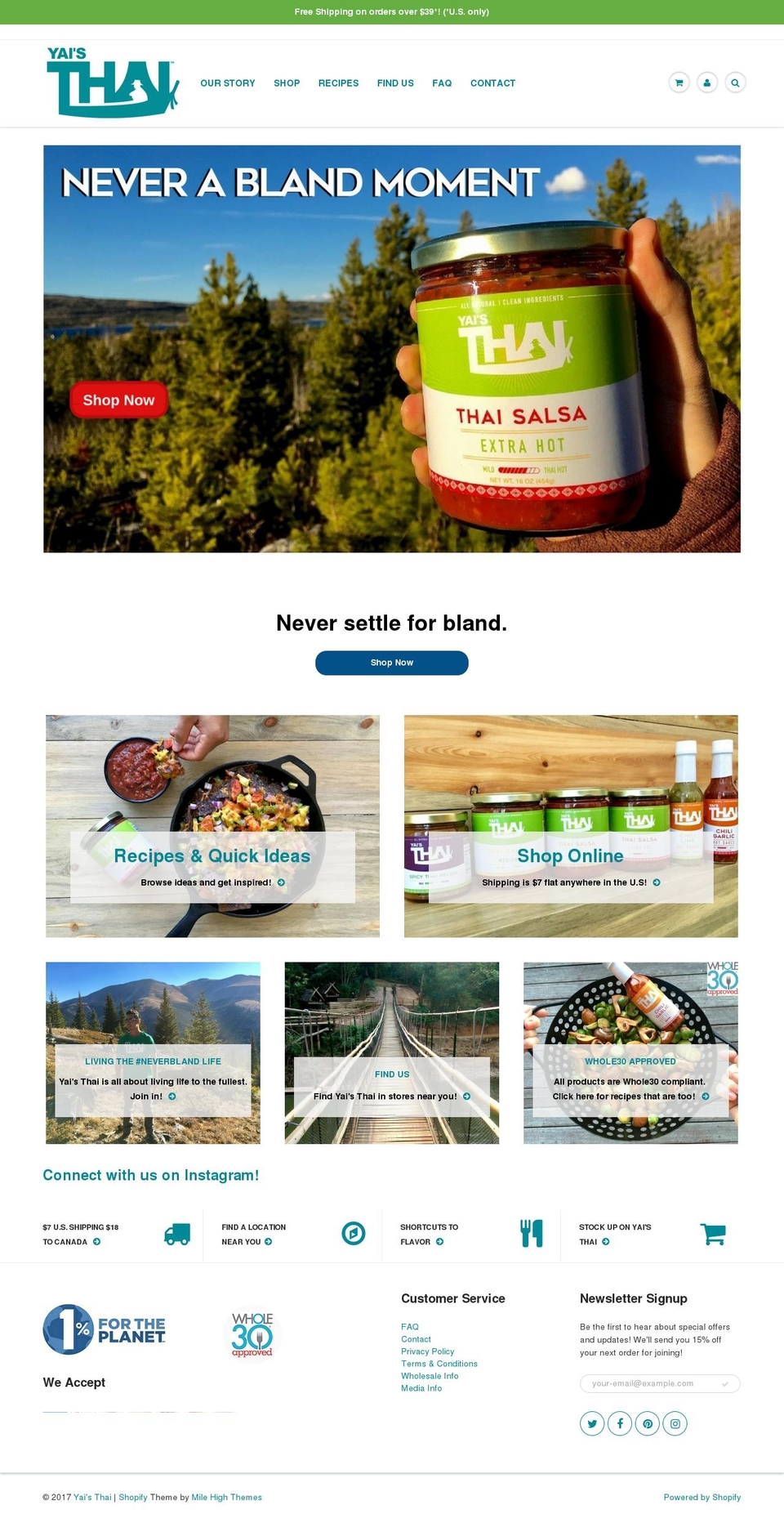 Taste Shopify theme site example yaisthai.com