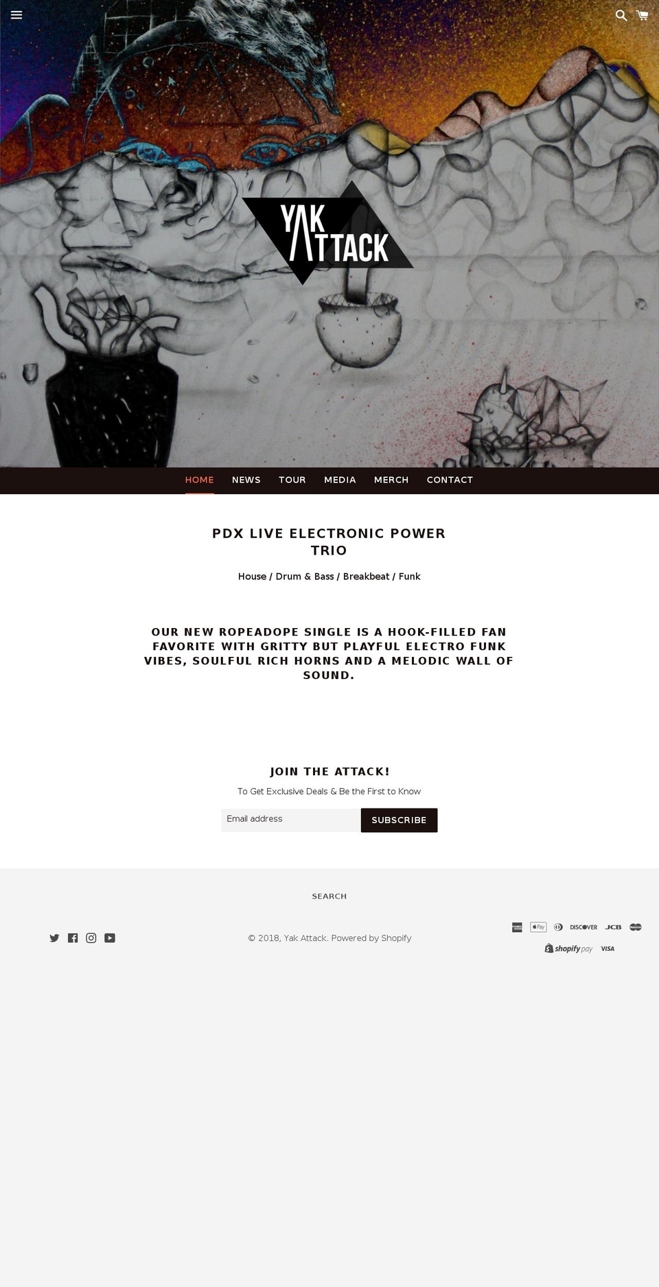yakattackmusic.com shopify website screenshot